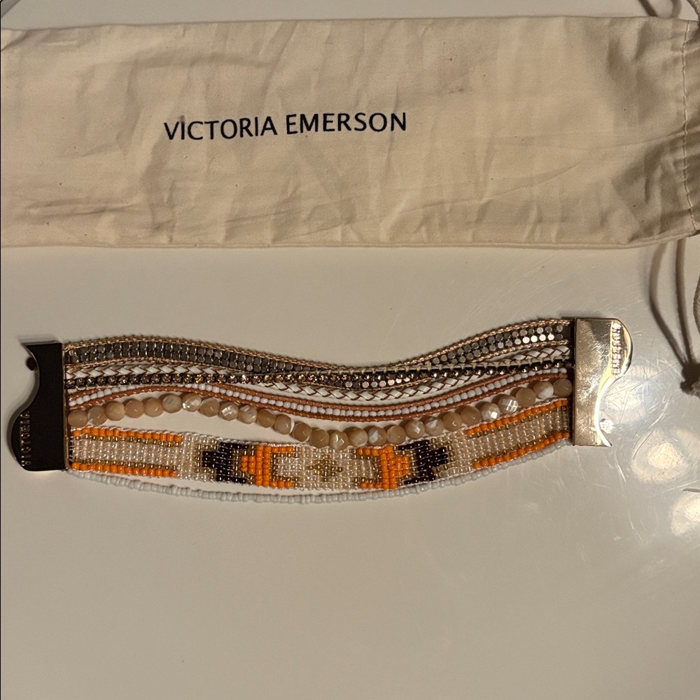 NWOT Victoria Emerson Multicolor Beaded Wrap Bracelet